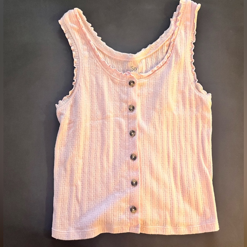 SO Pink Button Detail Tank